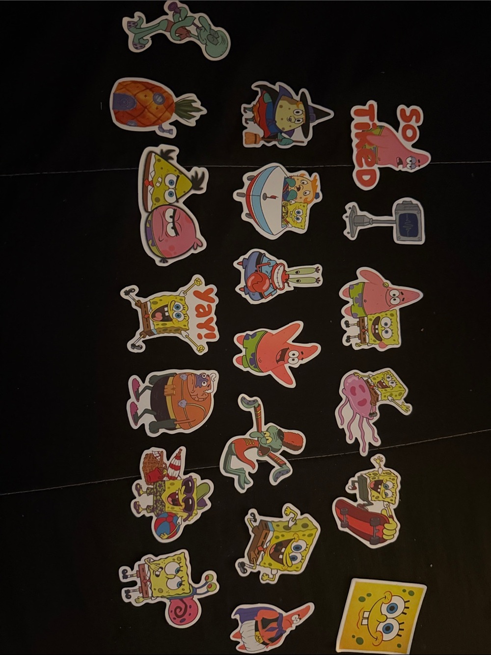SpongeBob Squarepants Sticker Set – Yellow, Pink, Green, Blue Characters
